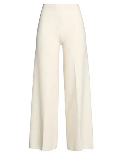 D Exterior D. Exterior Woman Pants Cream Size S Virgin Wool, Polyester In White