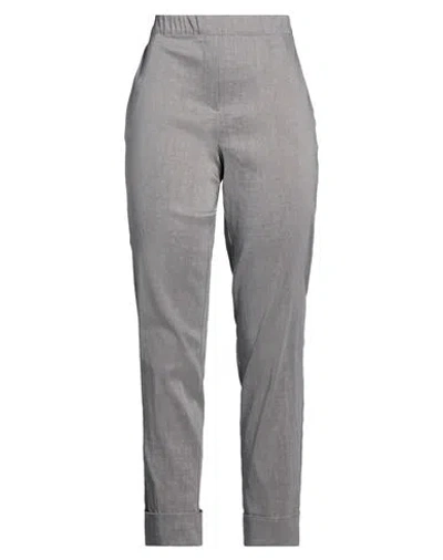 D Exterior D. Exterior Woman Pants Grey Size 14 Linen, Elastane In Gray