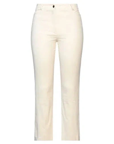 D-exterior D. Exterior Woman Pants Ivory Size 6 Cotton, Viscose, Elastane In White