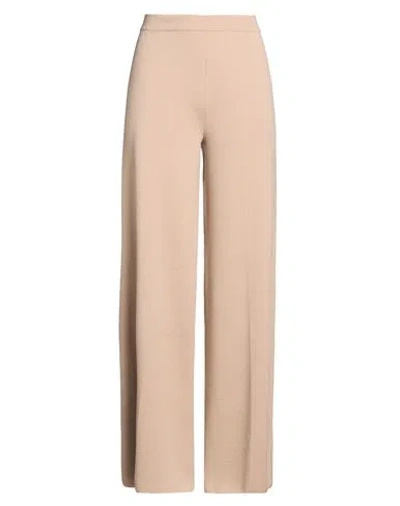 D Exterior D. Exterior Woman Pants Light Brown Size M Virgin Wool, Polyester In Beige