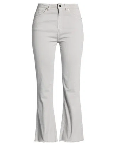 D Exterior D. Exterior Woman Pants Light Grey Size 14 Cotton, Elastane In Gray
