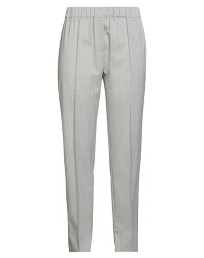 D Exterior D. Exterior Woman Pants Light Grey Size 8 Wool, Elastane In White