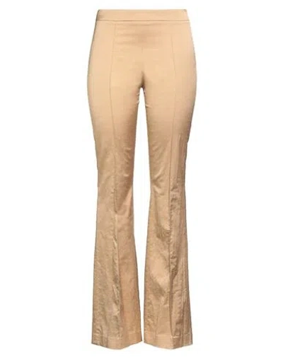 D Exterior D. Exterior Woman Pants Sand Size 8 Viscose, Cotton, Elastane In Neutral