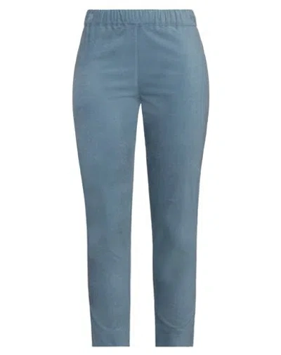 D-exterior D. Exterior Woman Pants Slate Blue Size 12 Cotton, Viscose, Elastane
