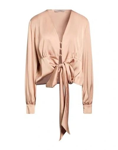 D Exterior D. Exterior Woman Shirt Antique Rose Size M Polyester, Elastane In Brown