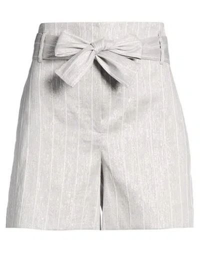 D Exterior D. Exterior Woman Shorts & Bermuda Shorts Light Grey Size 10 Viscose, Linen, Polyamide, Polyester, E In Gray