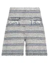 D-exterior D. Exterior Woman Shorts & Bermuda Shorts Slate Blue Size M Viscose, Polyamide, Polyester, Metallic In Blue