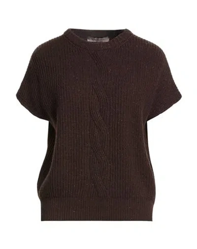 D Exterior D. Exterior Woman Sweater Brown Size M Wool, Viscose, Polyamide, Cashmere, Silk