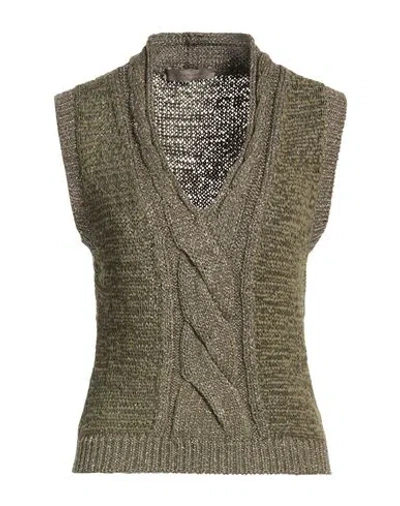 D Exterior D. Exterior Woman Sweater Military Green Size M Viscose, Polyamide, Polyester, Metallic Polyester