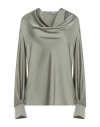 D Exterior D. Exterior Woman Top Sage Green Size M Polyester, Elastane In Multi