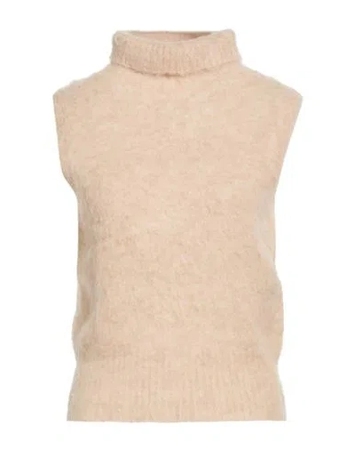 D Exterior D. Exterior Woman Turtleneck Beige Size L Wool, Alpaca Wool, Polyamide In Neutral