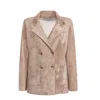 D Exterior Women's Jackets D.exterior - Velvet Knit Doublep Jacket - Multicolor In Brown