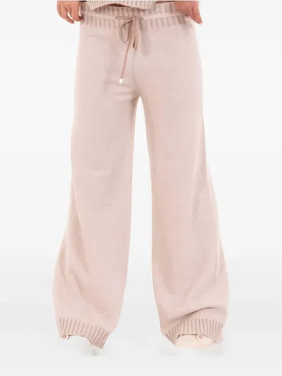 D Exterior Drawstring Waist Casual Pants In Pink