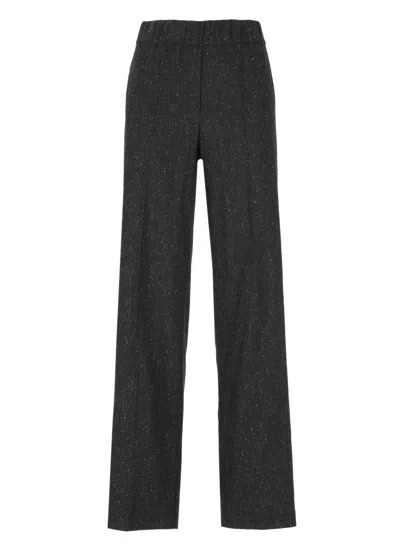 D Exterior Wool Blend Pants In Black