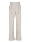 D Exterior Grey Wool Blend Pants In Neutral