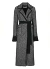 D Exterior Wool Double-breasted Coat In Black