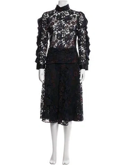 Pre-owned D Exterior Wool Floral Print Set In Multi