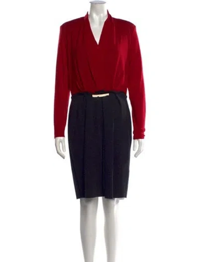Pre-owned D Exterior Wool Knee-length Dress In Red