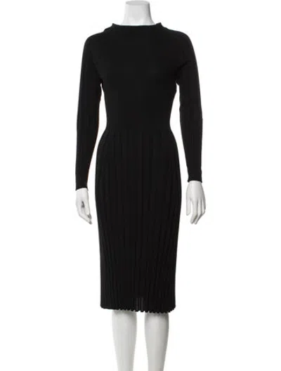 Pre-owned D Exterior Wool Midi Length Dress In Black