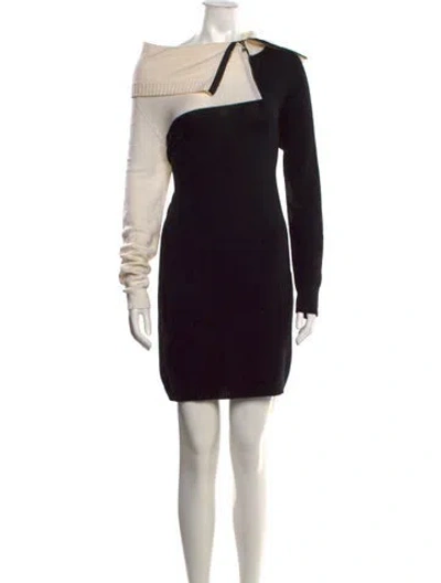 Pre-owned D Exterior Wool Mini Dress In Black