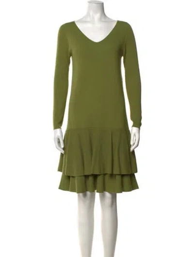 Pre-owned D Exterior Wool Mini Dress In Green