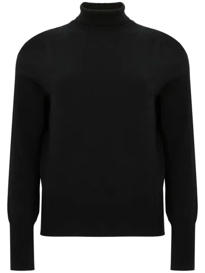 D Exterior Wool Sweater With Cut-out Detailing In Black