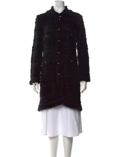 Pre-owned D Exterior Wool Tweed Pattern Sweater In Black