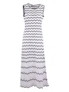 D Exterior Zigzag Knit Dress In White