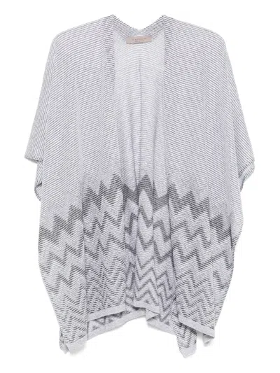 D Exterior Zigzag-pattern Cape In Multi