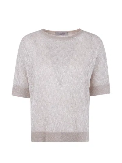 D Exterior Zigzag-pattern T-shirt In Neutral