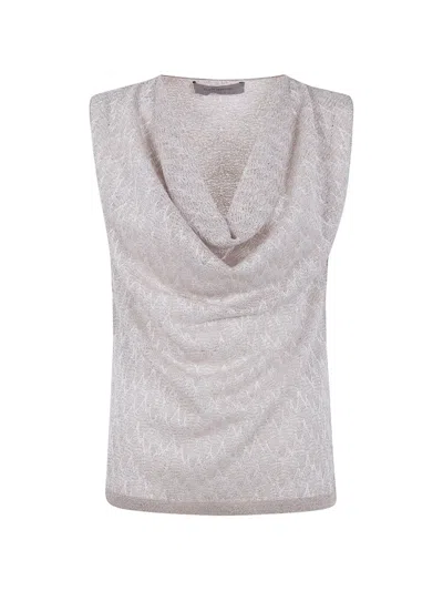 D Exterior Zigzag-pattern Top In Neutral