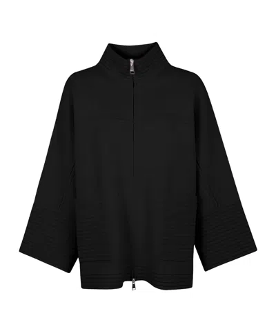 D Exterior Zippered Casual Jacket In Black
