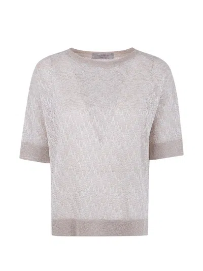 D Exterior D. Exterior Z-line Lux Short Sleeves Round Neck Sweater In Gray