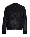 D Four Zip-up Leather Jacket In Black