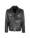 D Four Asymmetrical Black Leather Jacket With Multi-pocket Design In Nero