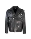 D Four Asymmetrical Black Leather Jacket With Multi-pocket Design