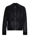 D Four Zip-up Leather Jacket In Black