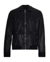 D Four Zip-up Leather Jacket In Black