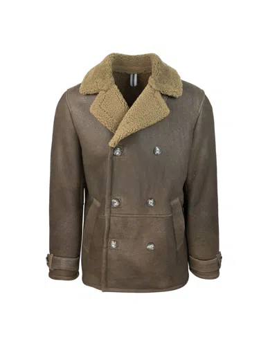 D FOUR BROWN SUEDE SHEEPSKIN