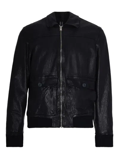 D FOUR ZIP-UP LEATHER JACKET