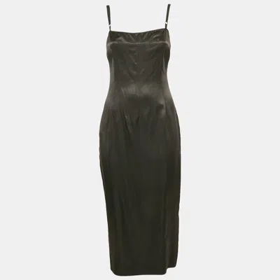 Pre-owned D & G Black Crepe Sleeveless Midi Dress M