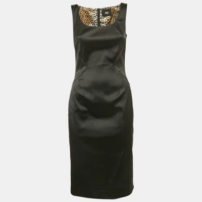 Pre-owned D & G Black Satin Sleeveless Sheath Dress M