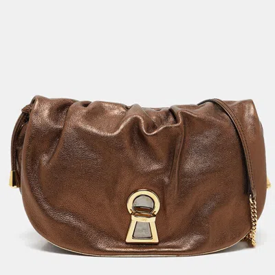 Pre-owned D & G Bronze Leather Vlada Shoulder Bag In Metallic