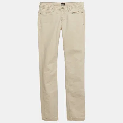 Pre-owned D & G Cream Denim Tight Fit Jeans S Waist 30"