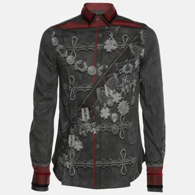 Pre-owned D & G Multicolor Printed Cotton Velvet Shirt M