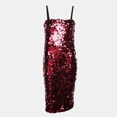 Pre-owned D & G Pink Sequin Embellished Dress S