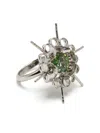 D'heygere Solitaire Pompadour Ring In Silver