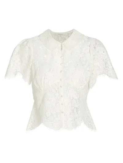 D Ô E N Women's Fleurance Lace Blouse In Salt