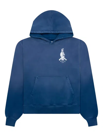 D-r-g-n Bones Skull Hoodie In Blue