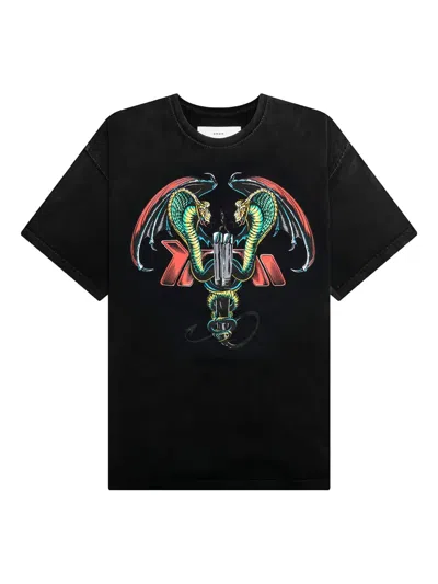 D-r-g-n Cobra-graphic Crew-neck T-shirt In Black